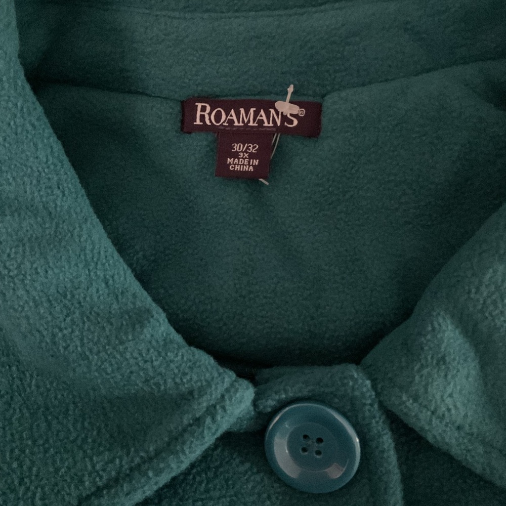 🦄 Roaman's Elegant Teal Pea Coat P:31” L:39” (SZ 30/32) - Picture 4 of 5